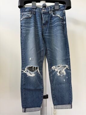 Moussy Distressed Blue Relaxed Fit Women’s Jeans